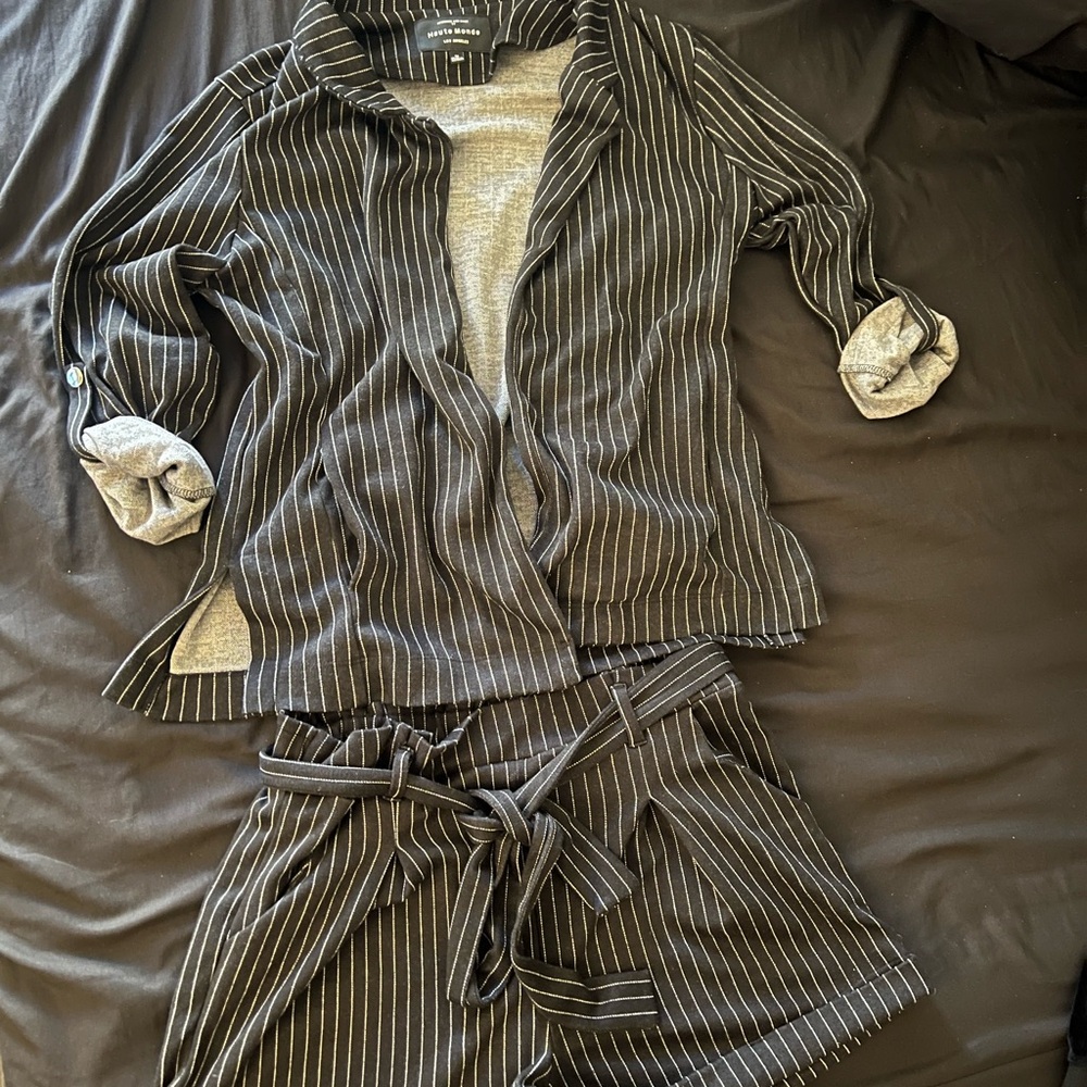 Fashion Nova Pinstripe 2 piece Set